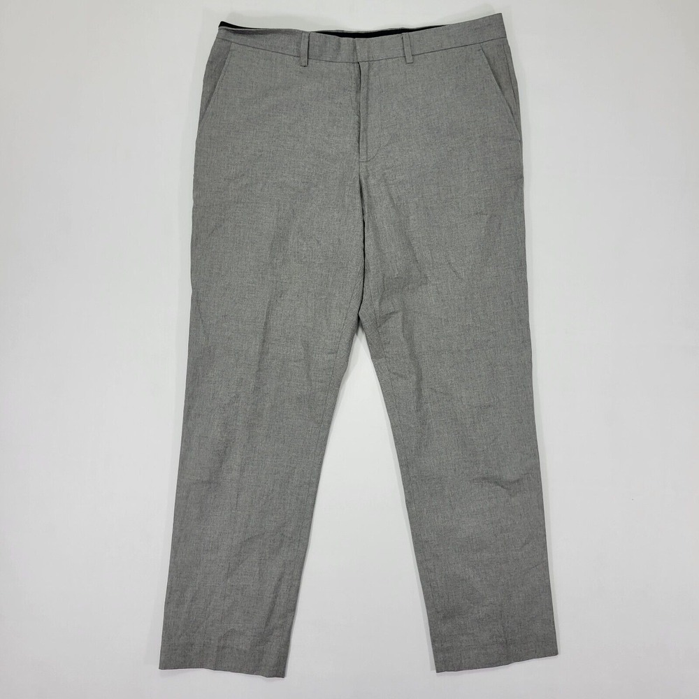 J.Crew Men's Pants Flat Front BEDFORD Gray Cotton Size 35x32